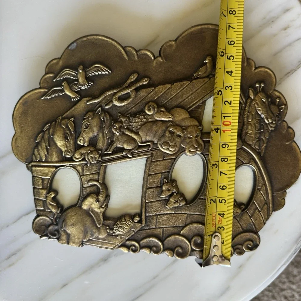 Vintage Bronze Finish Noah's Ark ~ 3D Picture Frame ~ Nursery Decor